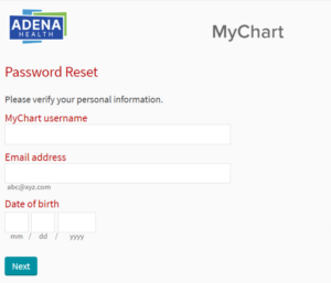 Adena Patient Portal Password