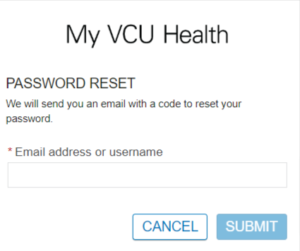 VCU Patient Portal Password