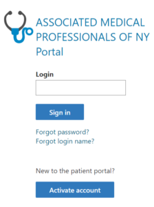 AMP Patient Portal Login