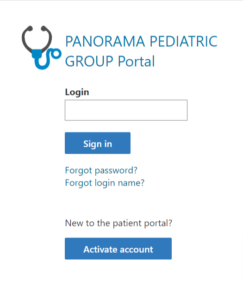 Panorama Pediatrics Patient Portal Login